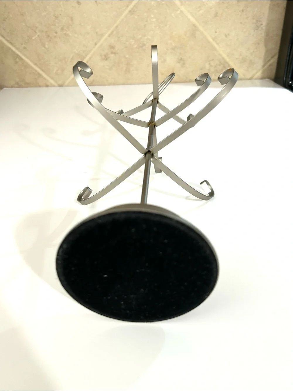 Heart-Top Jewelry Tree Stand Silver Organizer